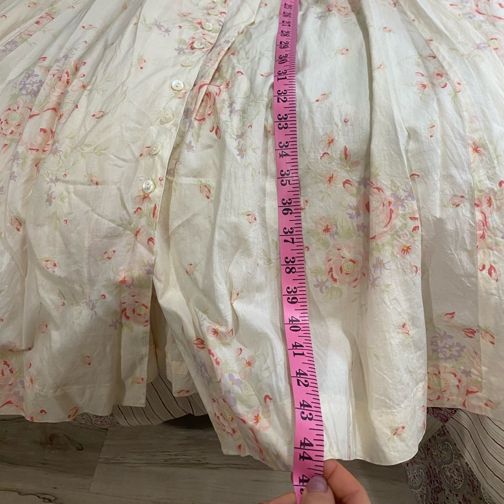 Vintage Pink and Cream Pleated Maxi Sundress - Picture 14 of 14
